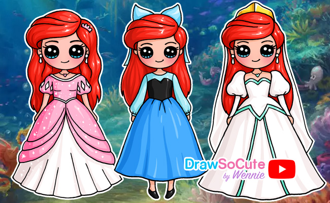 drawings of disney princesses ariel